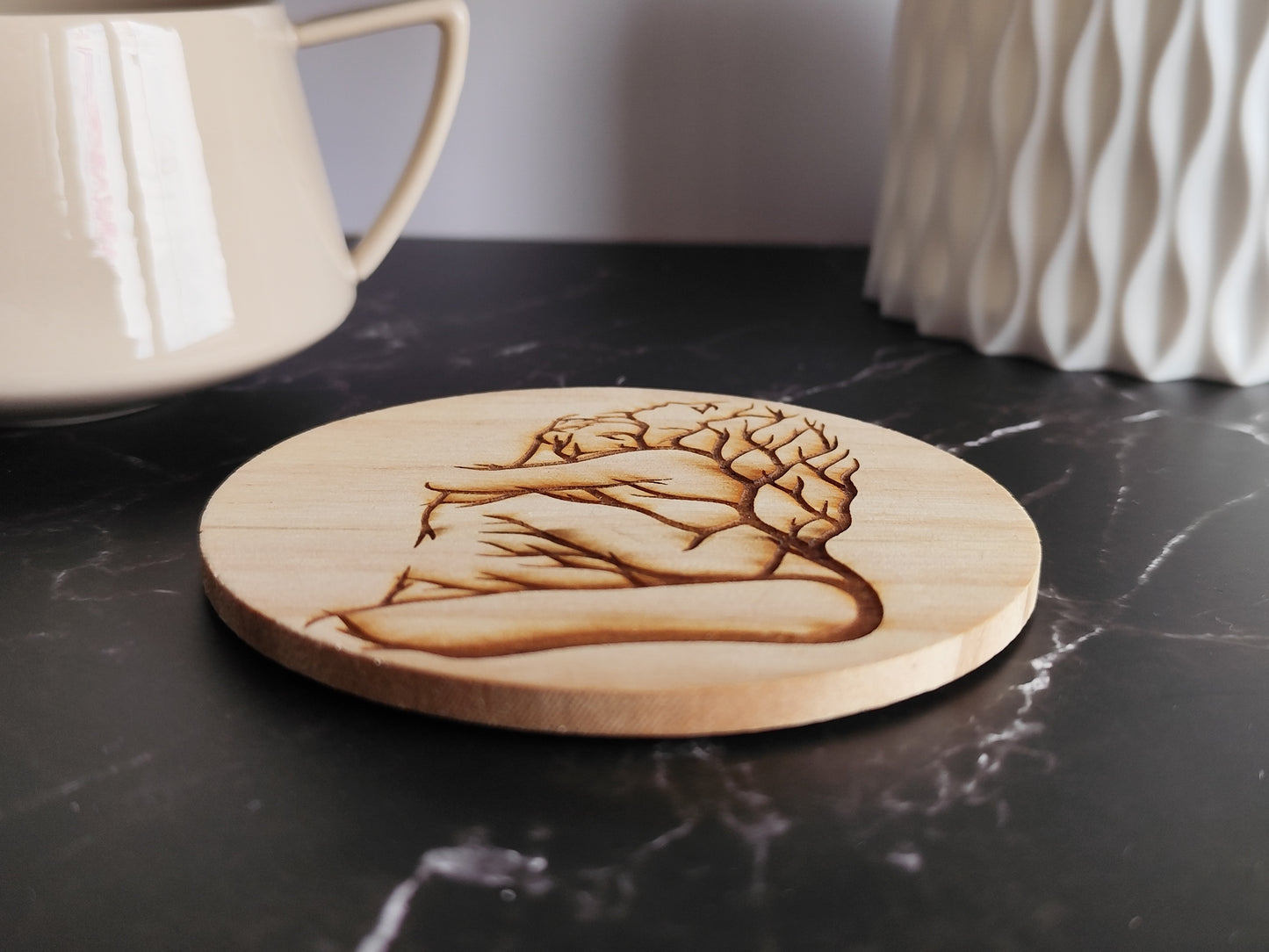 Wooden Coaster with Engraving