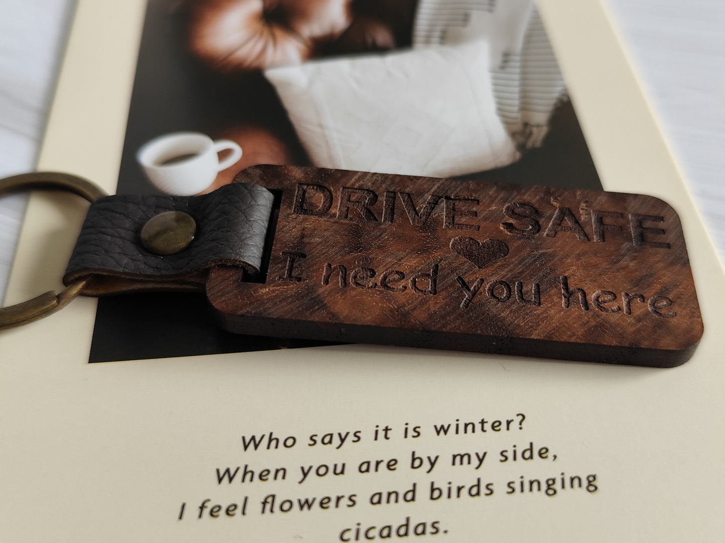 Personalized Walnut Wood Keychain