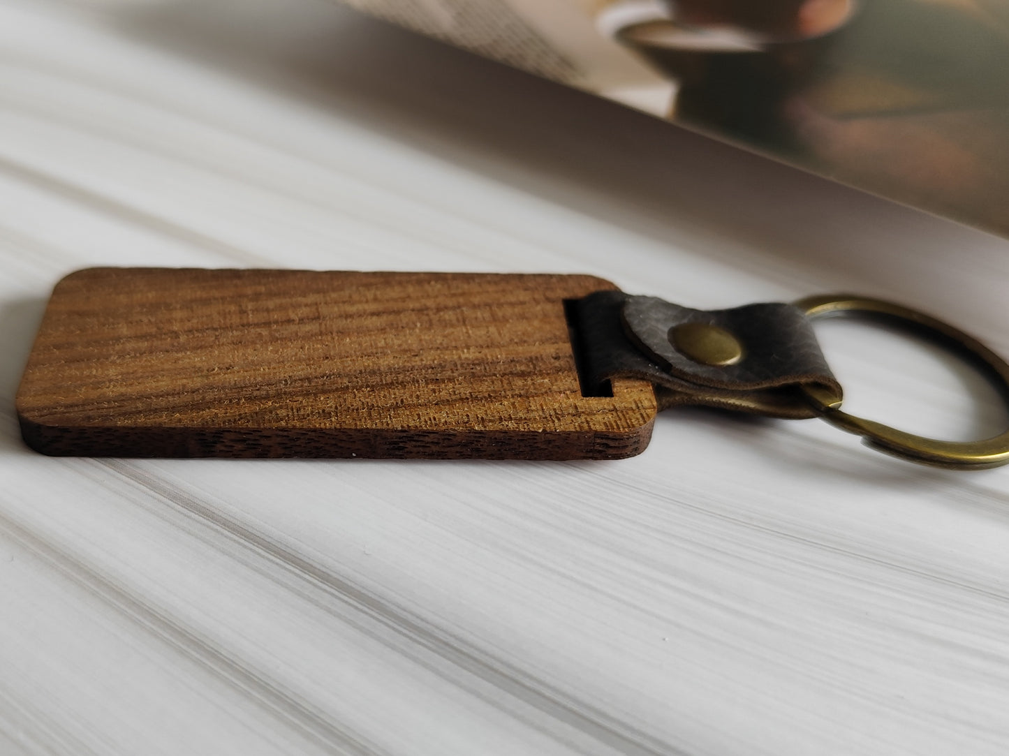 Personalized Walnut Wood Keychain