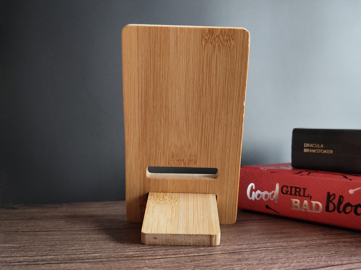 Personalized Phone Holder – Wooden Stand with Individual Engraving