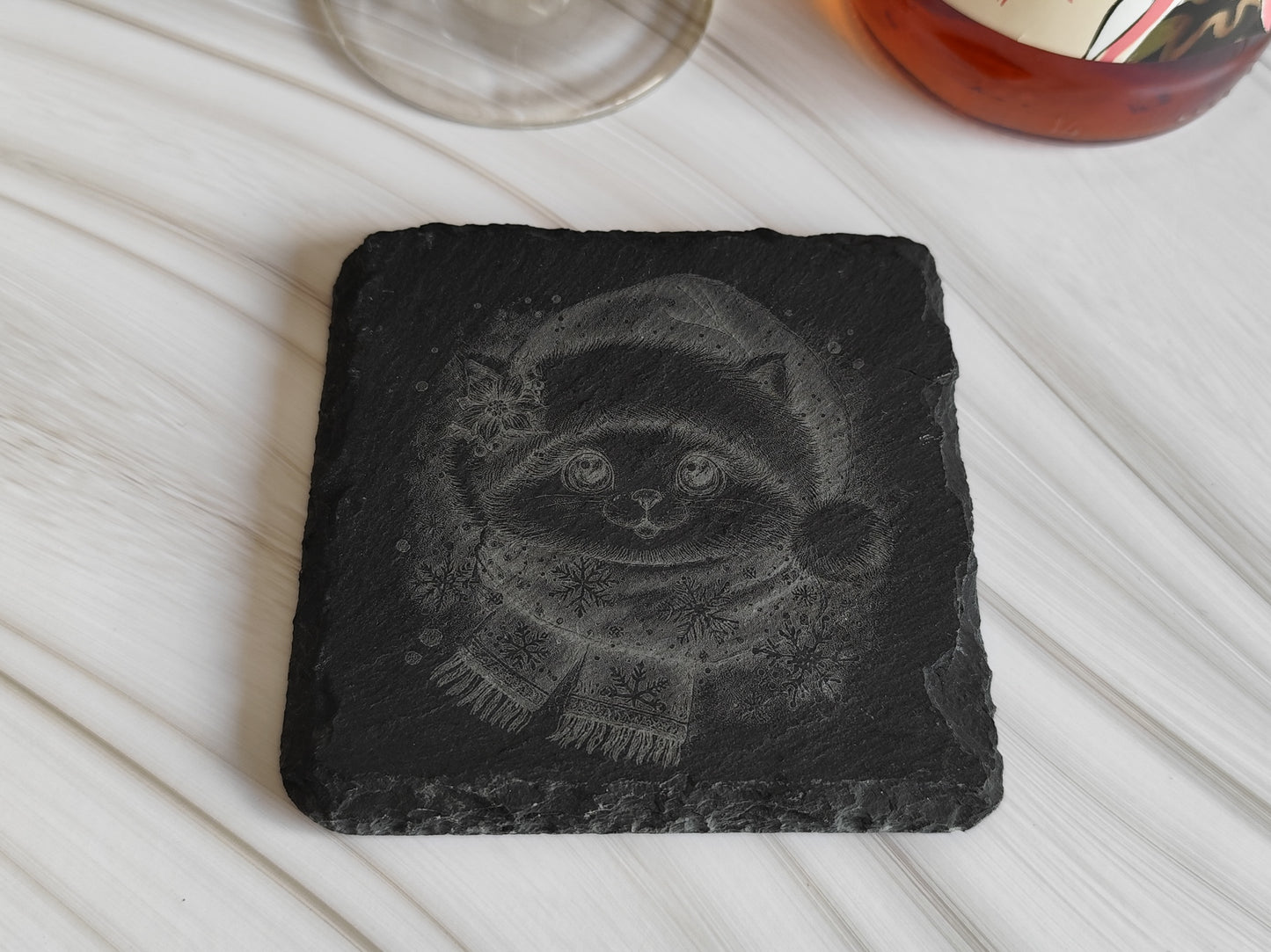 Engraved Stone Coasters for Hot Drinks & Alcohol