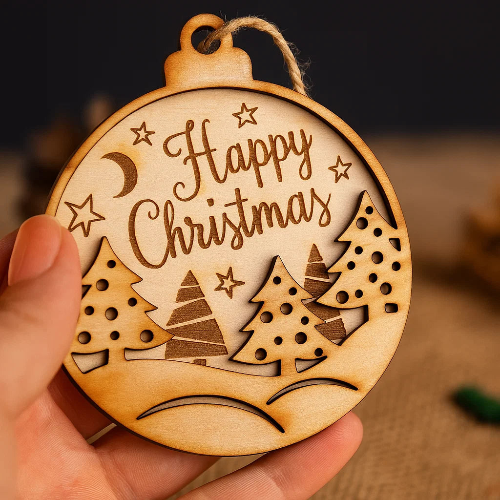 Wooden Christmas Ornaments – Laser Cut & Engraved Holiday Decorations