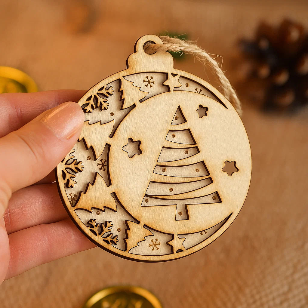 Wooden Christmas Ornaments – Laser Cut & Engraved Holiday Decorations