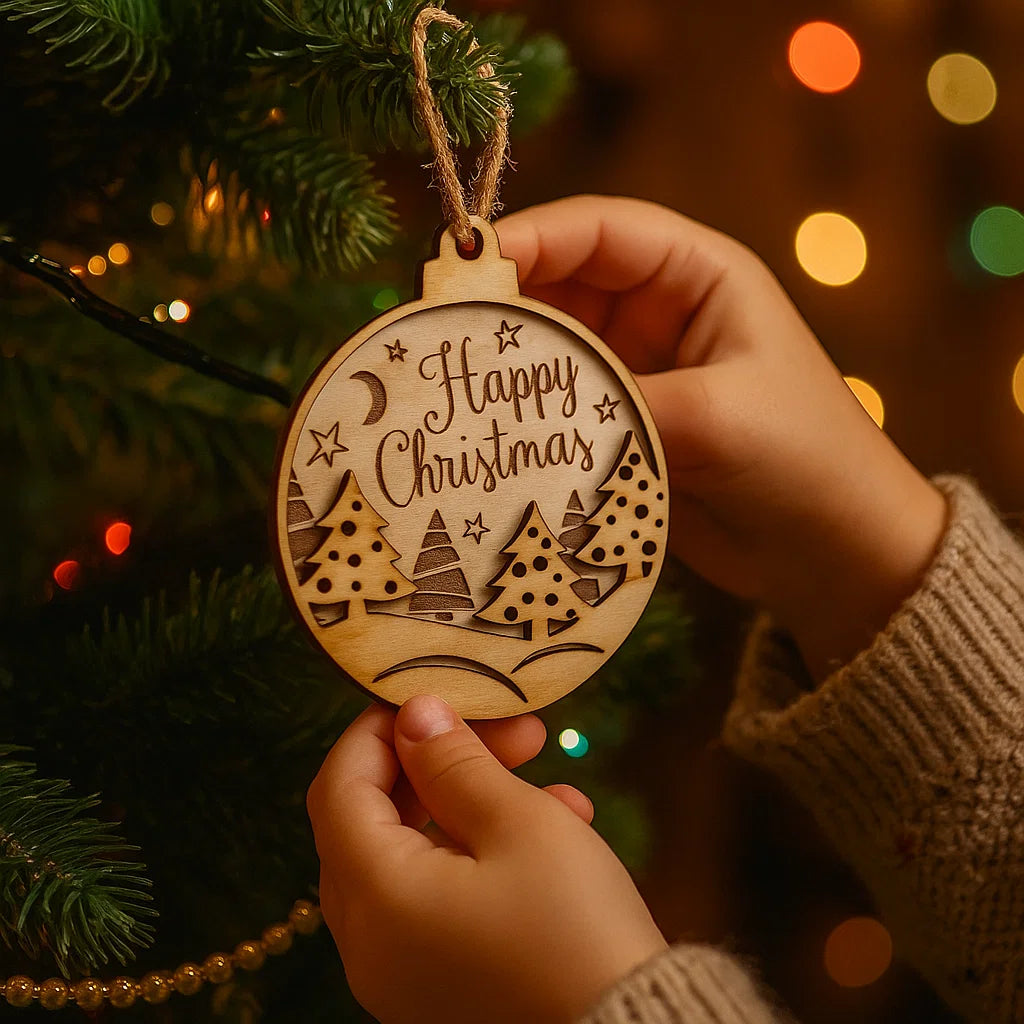 Wooden Christmas Ornaments – Laser Cut & Engraved Holiday Decorations