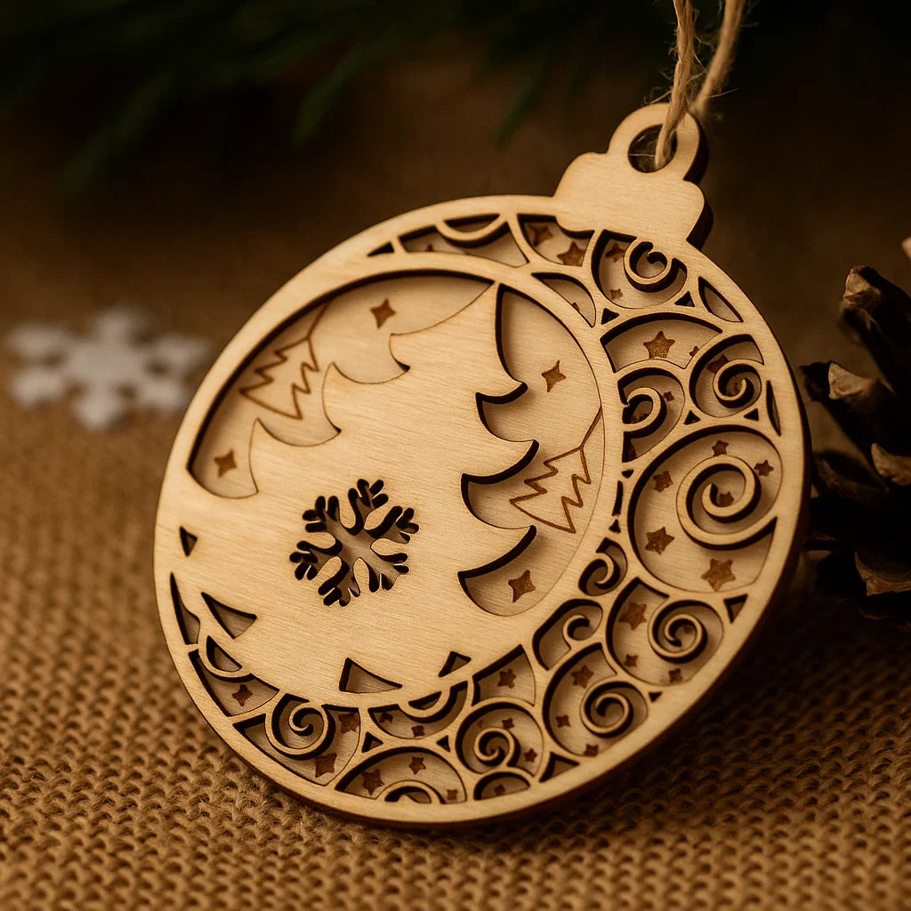 Wooden Christmas Ornaments – Laser Cut & Engraved Holiday Decorations