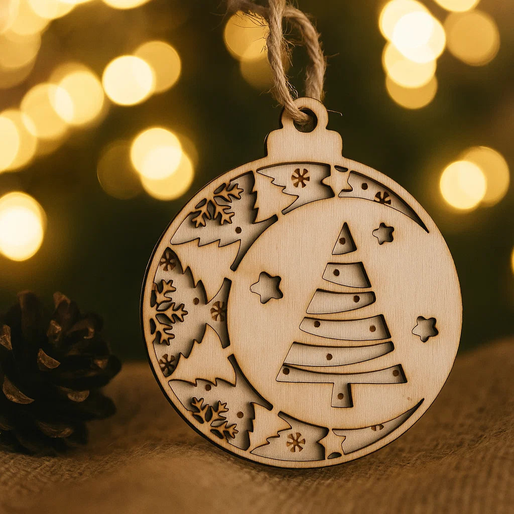 Wooden Christmas Ornaments – Laser Cut & Engraved Holiday Decorations
