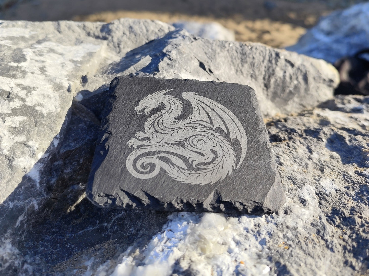 Engraved Stone Coasters for Hot Drinks & Alcohol