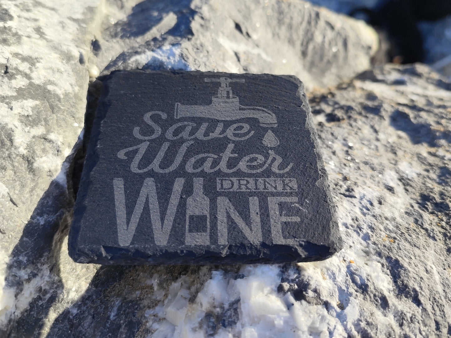 Engraved Stone Coasters for Hot Drinks & Alcohol