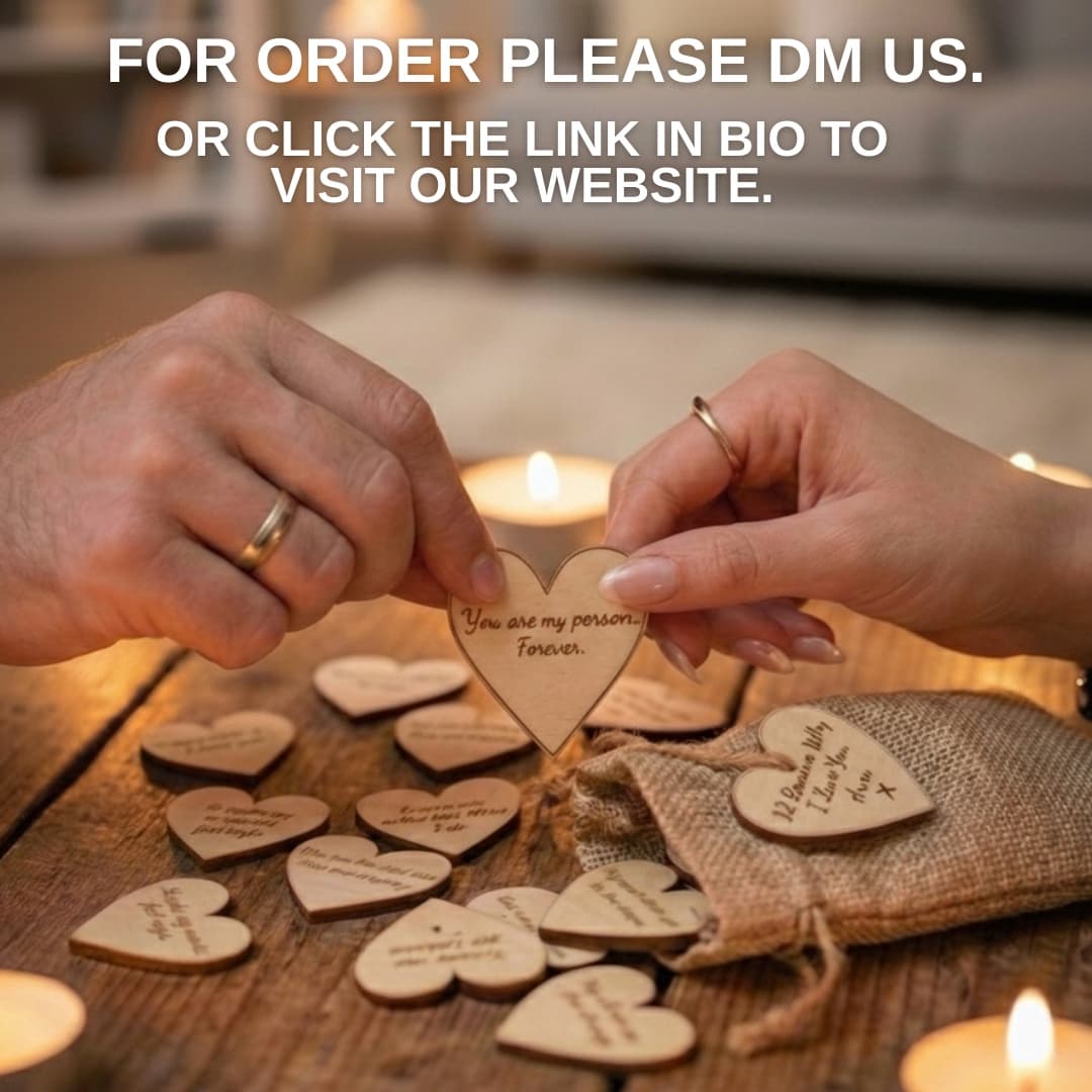 Personalized 12 Reasons Why I Love You Gift, Wooden Heart