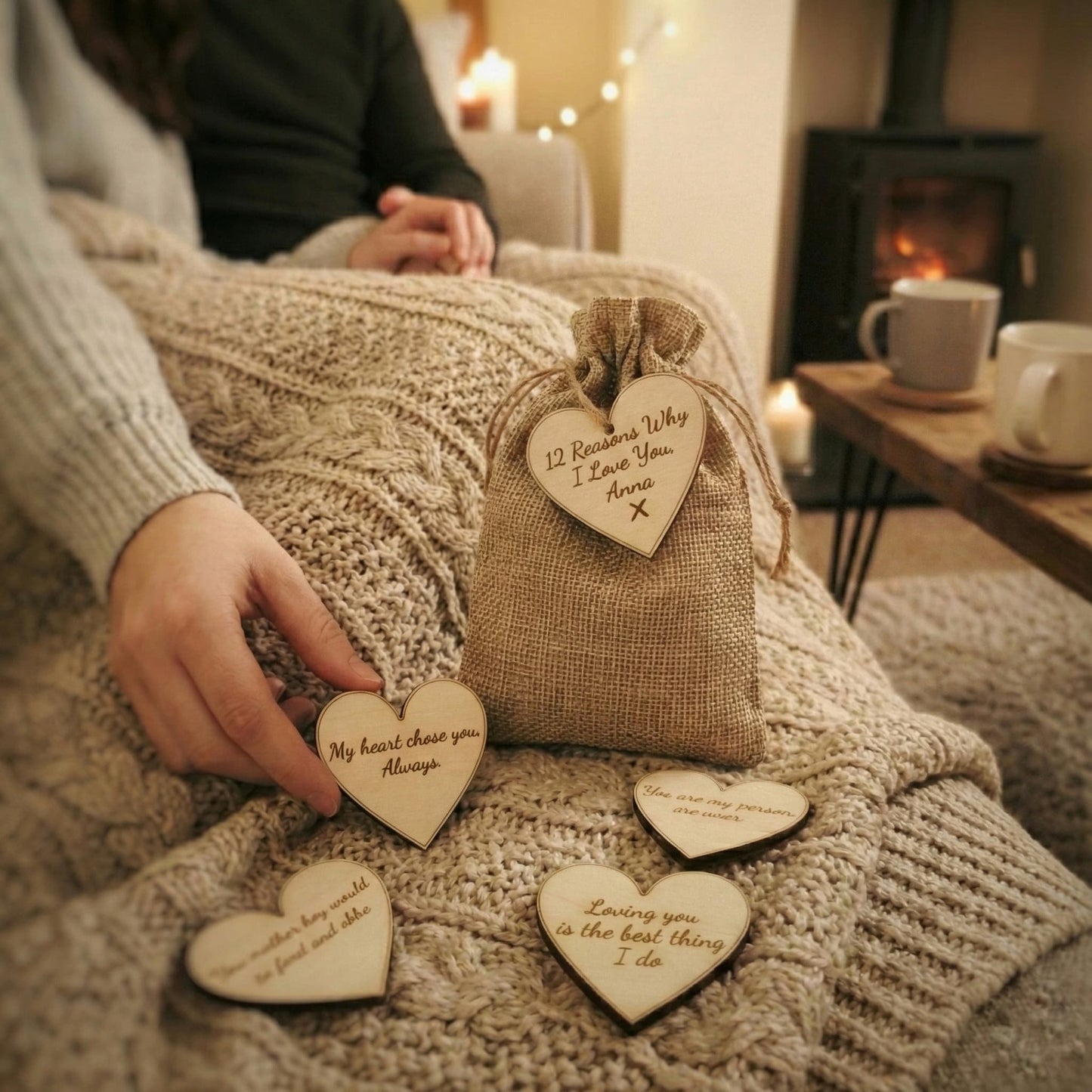 Personalized 12 Reasons Why I Love You Gift, Wooden Heart