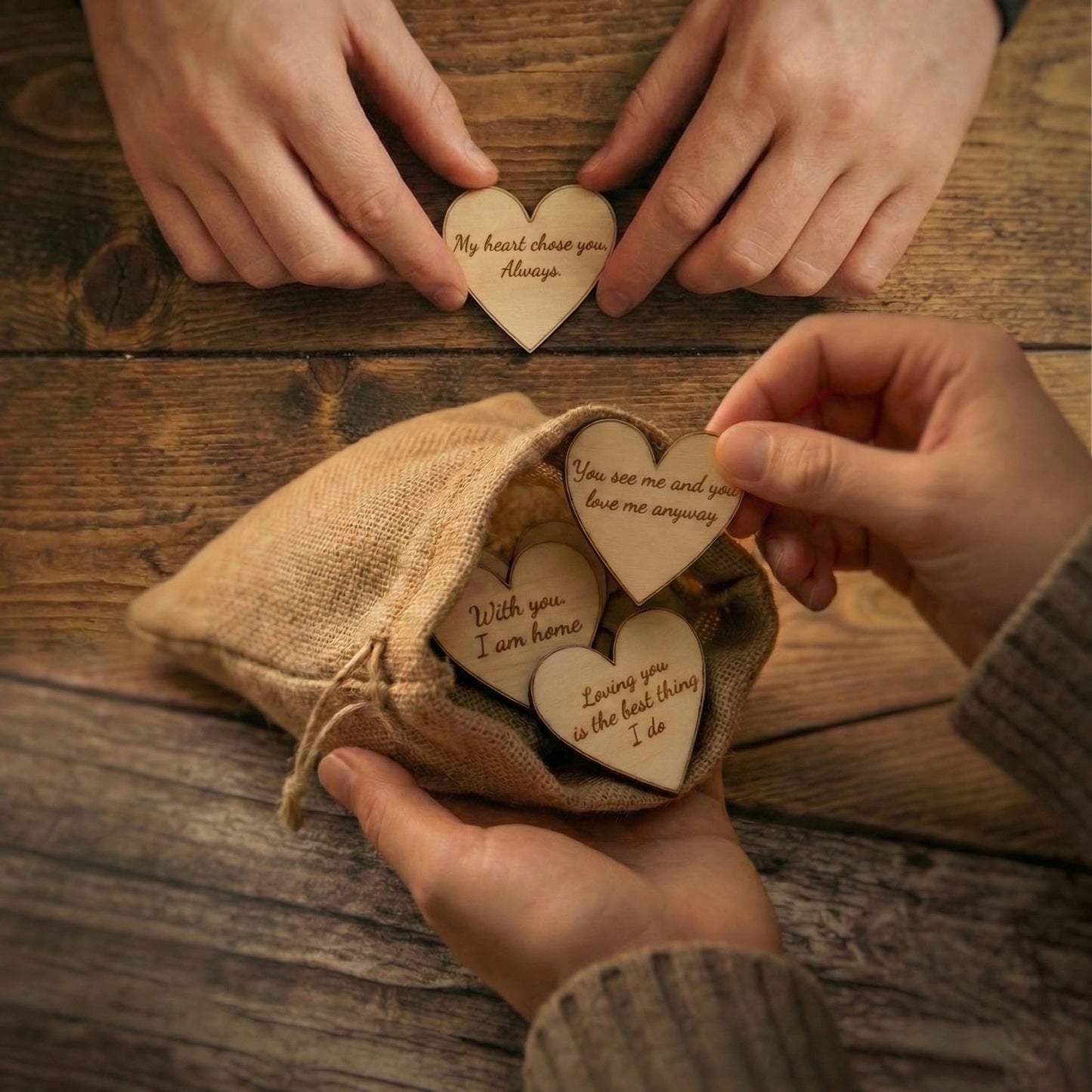 Personalized 12 Reasons Why I Love You Gift, Wooden Heart