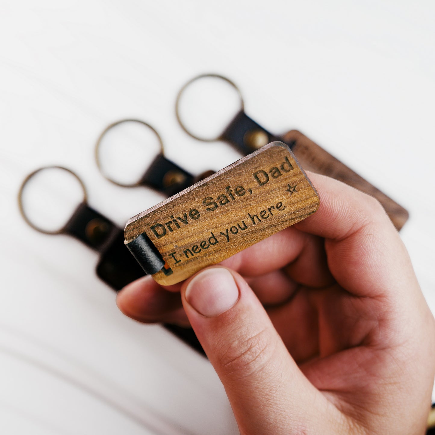 Personalized Walnut Wood Keychain