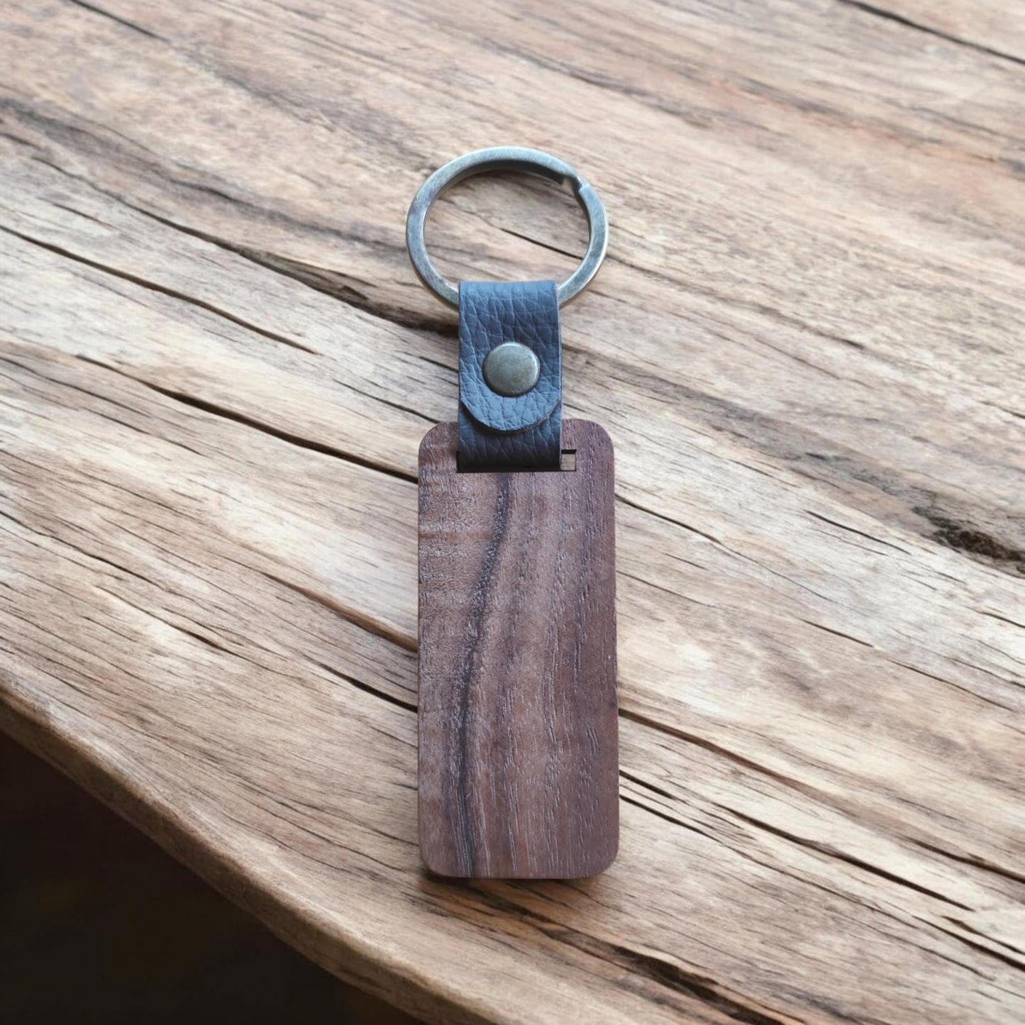 Personalized Walnut Wood Keychain