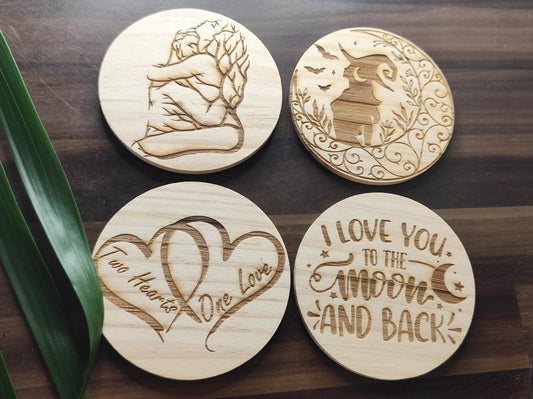 Wooden Coaster with Engraving