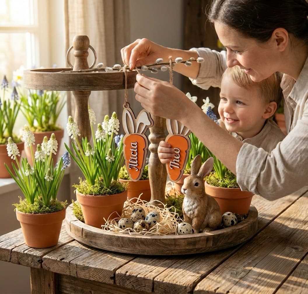 Engraved Easter carrot decor for kids