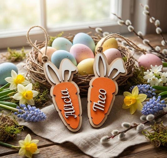 Personalized Easter carrot ornament with custom name