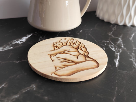 Wooden Coaster with Engraving