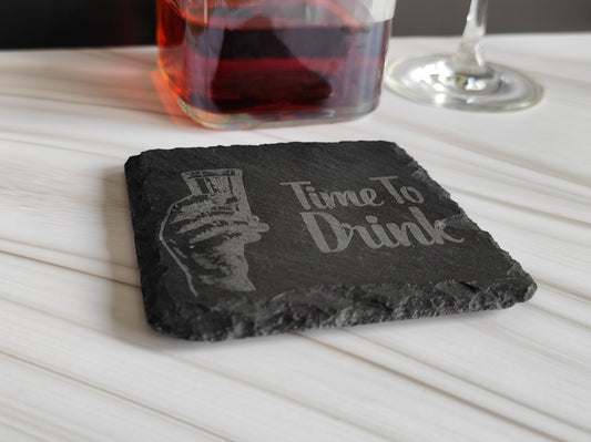 Engraved Stone Coasters for Hot Drinks & Alcohol