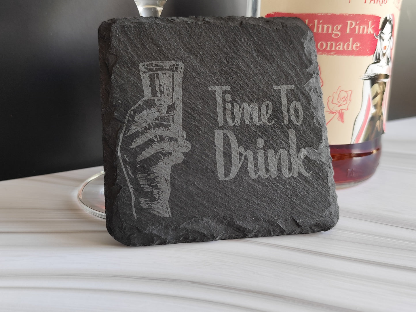 Engraved Stone Coasters for Hot Drinks & Alcohol