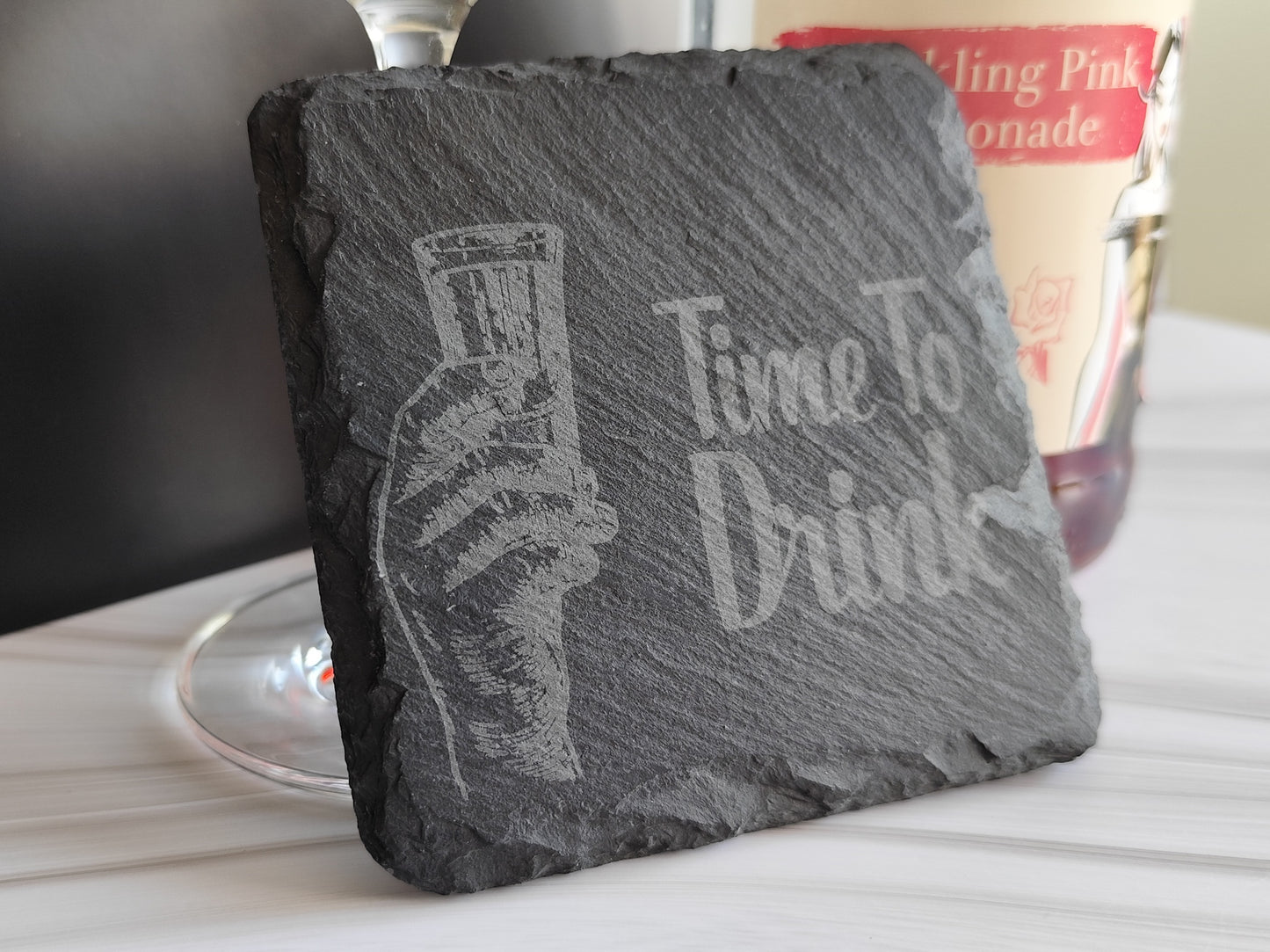 Engraved Stone Coasters for Hot Drinks & Alcohol