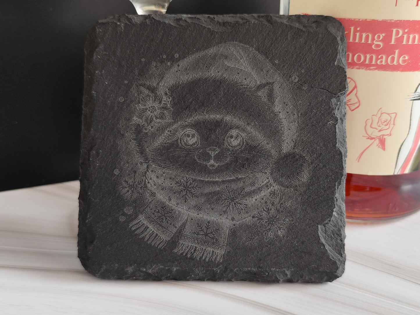 Engraved Stone Coasters for Hot Drinks & Alcohol