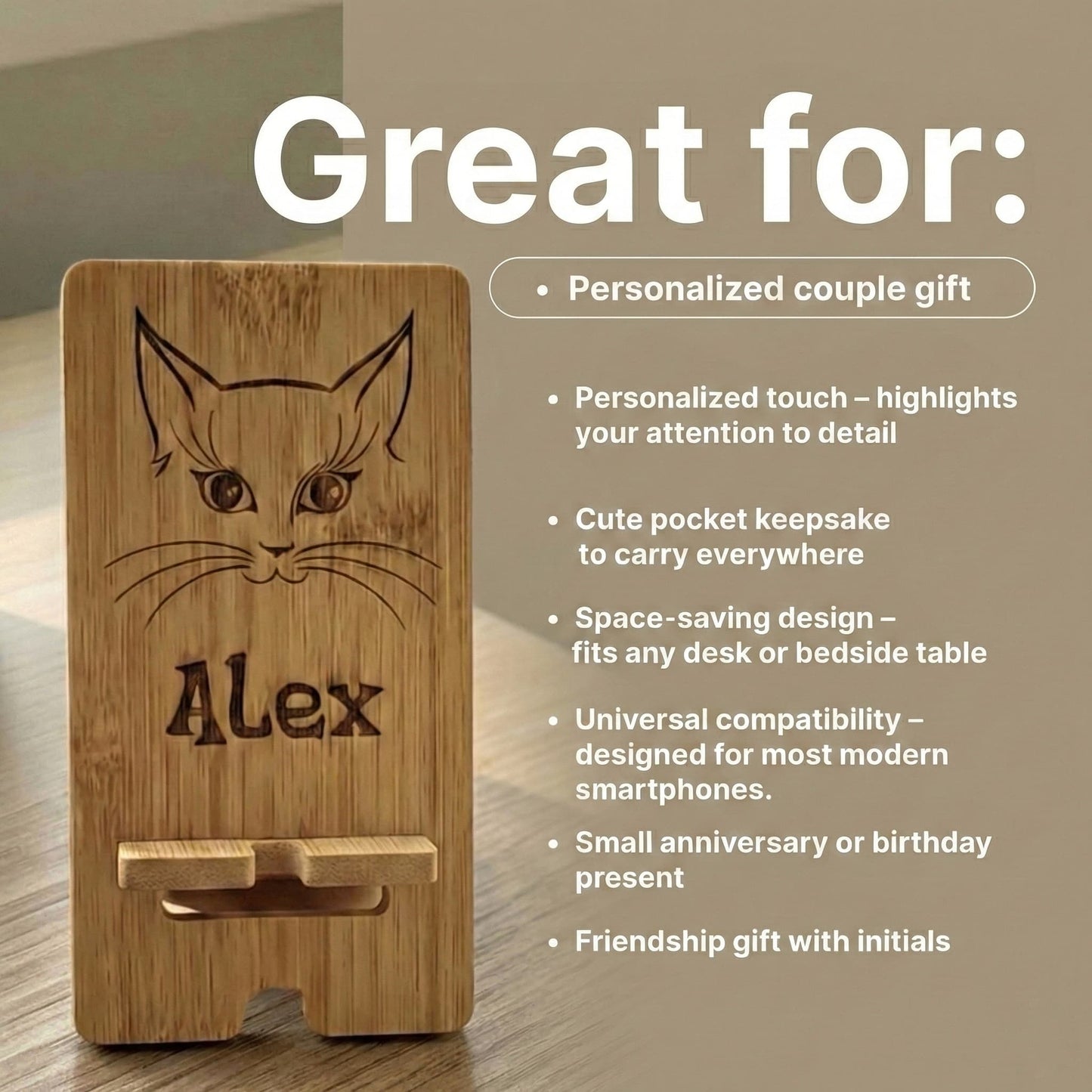 Custom Engraved Phone Stand