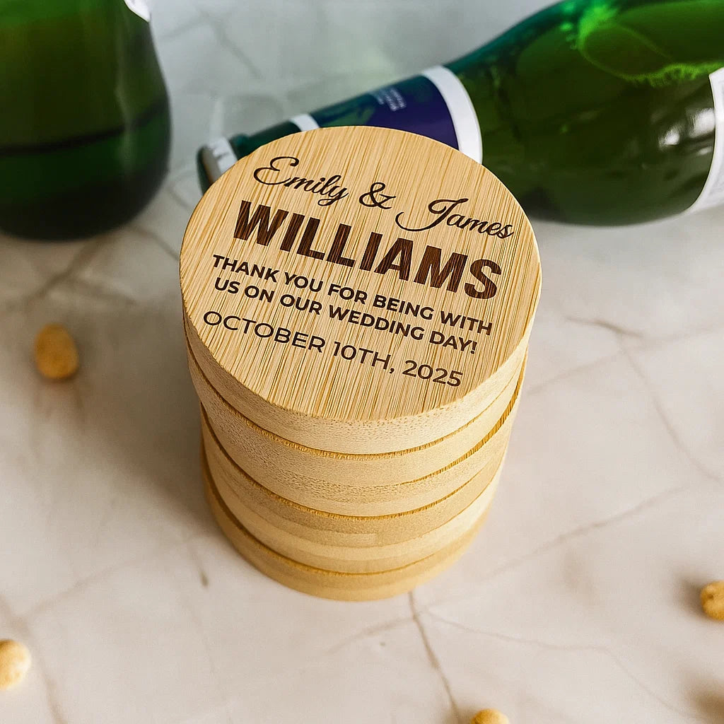 Personalized Wooden Bottle Opener – Unique Gift for Wedding, Groomsmen, or Couple