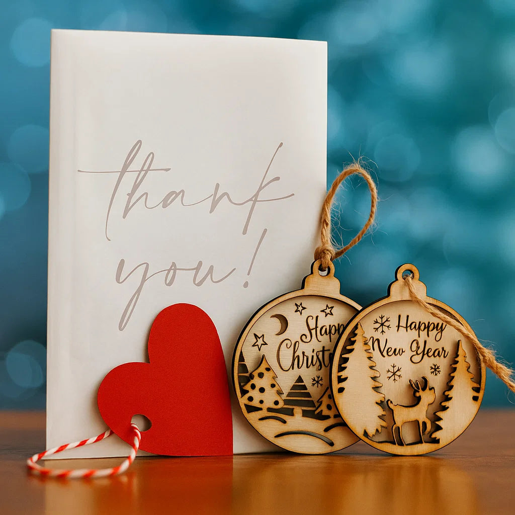 Wooden Christmas Bauble Ornament – Laser-Cut Holiday Designs