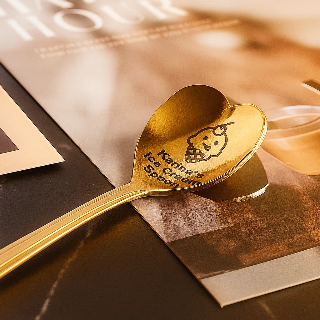 🥄 Personalized Engraved Spoon – Custom Gift with Name & Cute Jar Design