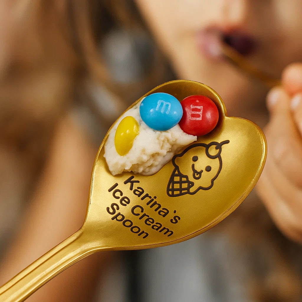 🥄 Personalized Engraved Spoon – Custom Gift with Name & Cute Jar Design