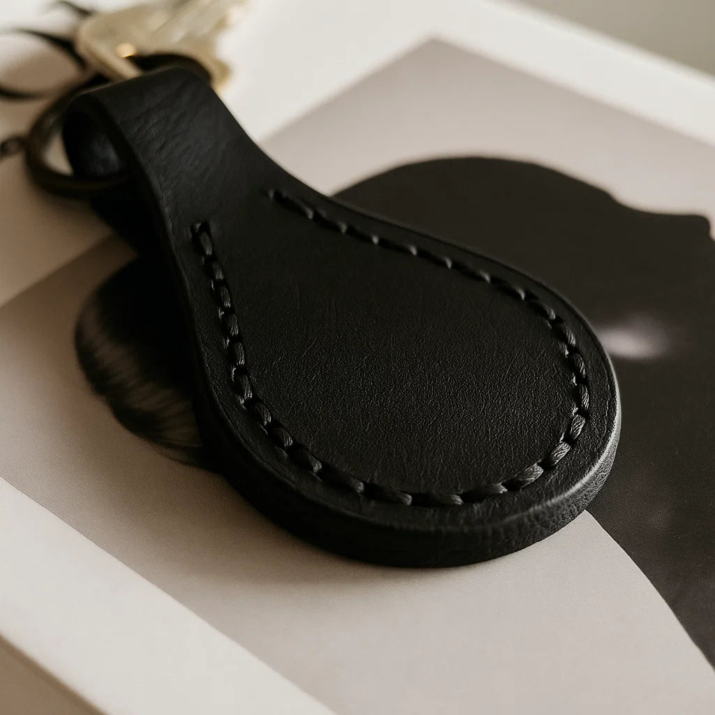 🖤 "So Lucky" – Genuine Leather Keychain with Irish Engraving