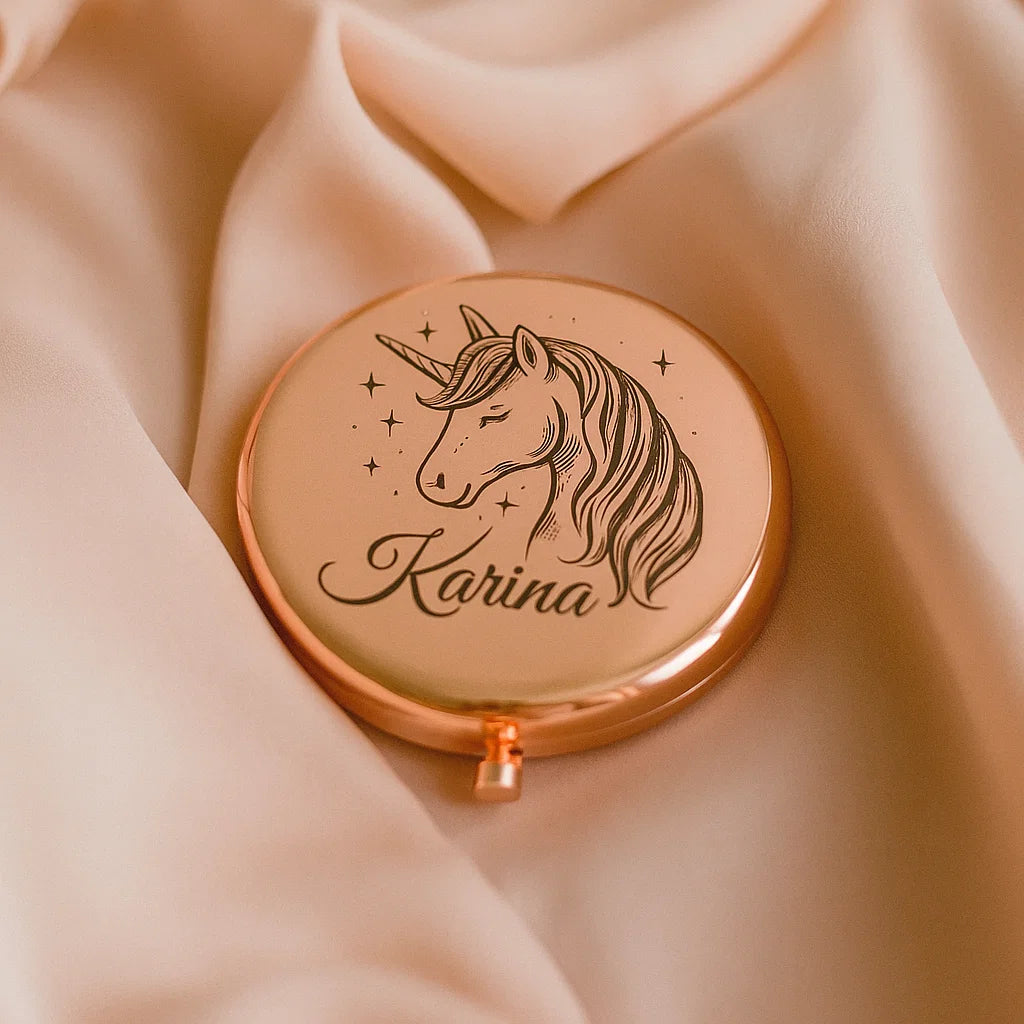 Personalized Compact Mirror – Custom Engraved Gift for Her, Bridesmaid, Mom