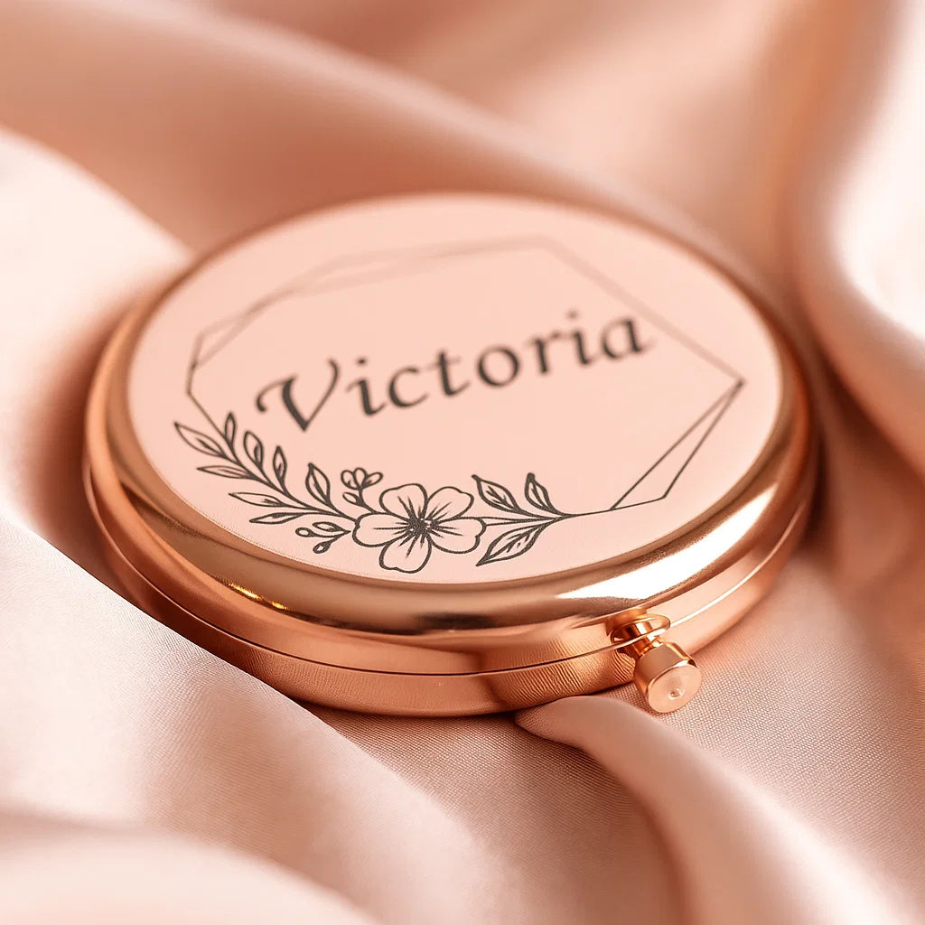 Personalized Compact Mirror – Custom Engraved Gift for Her, Bridesmaid, Mom