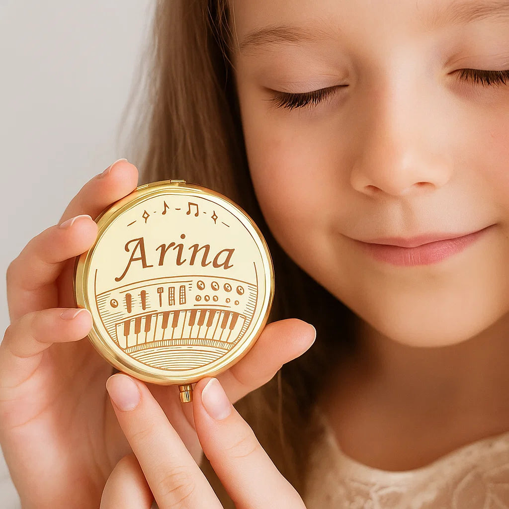 Personalized Compact Mirror – Custom Engraved Gift for Her, Bridesmaid, Mom