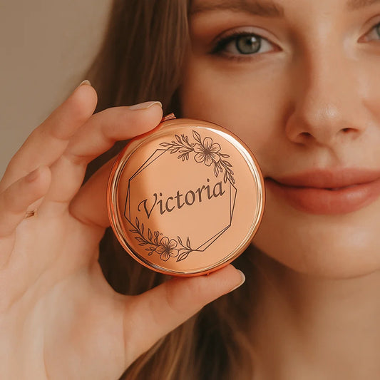 Personalized Compact Mirror – Custom Engraved Gift for Her, Bridesmaid, Mom