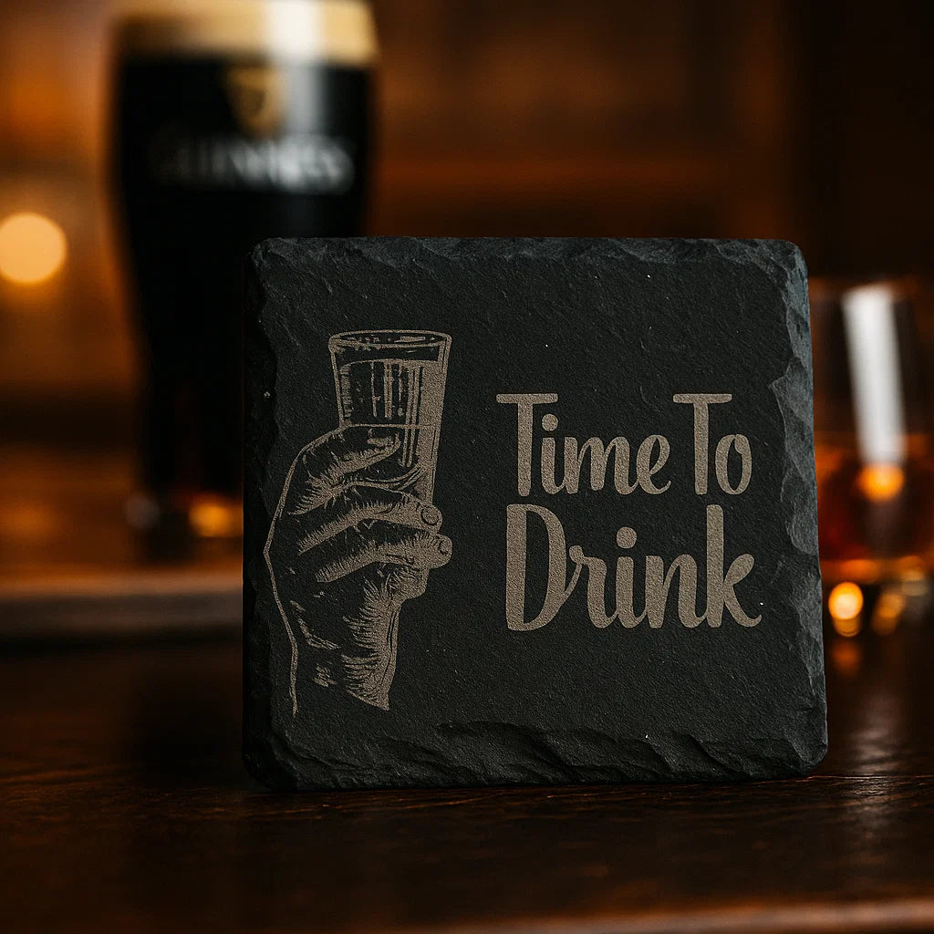 Engraved Stone Coasters for Hot Drinks & Alcohol