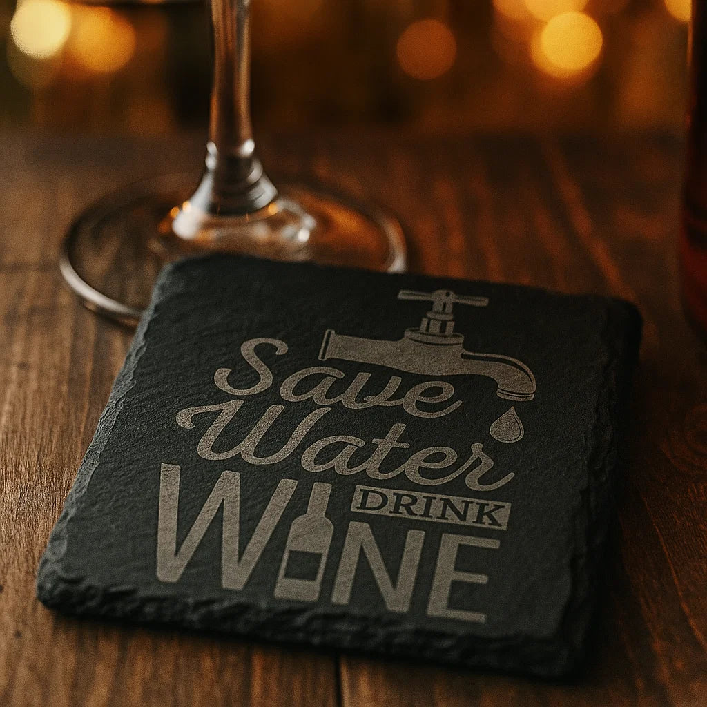 Engraved Stone Coasters for Hot Drinks & Alcohol