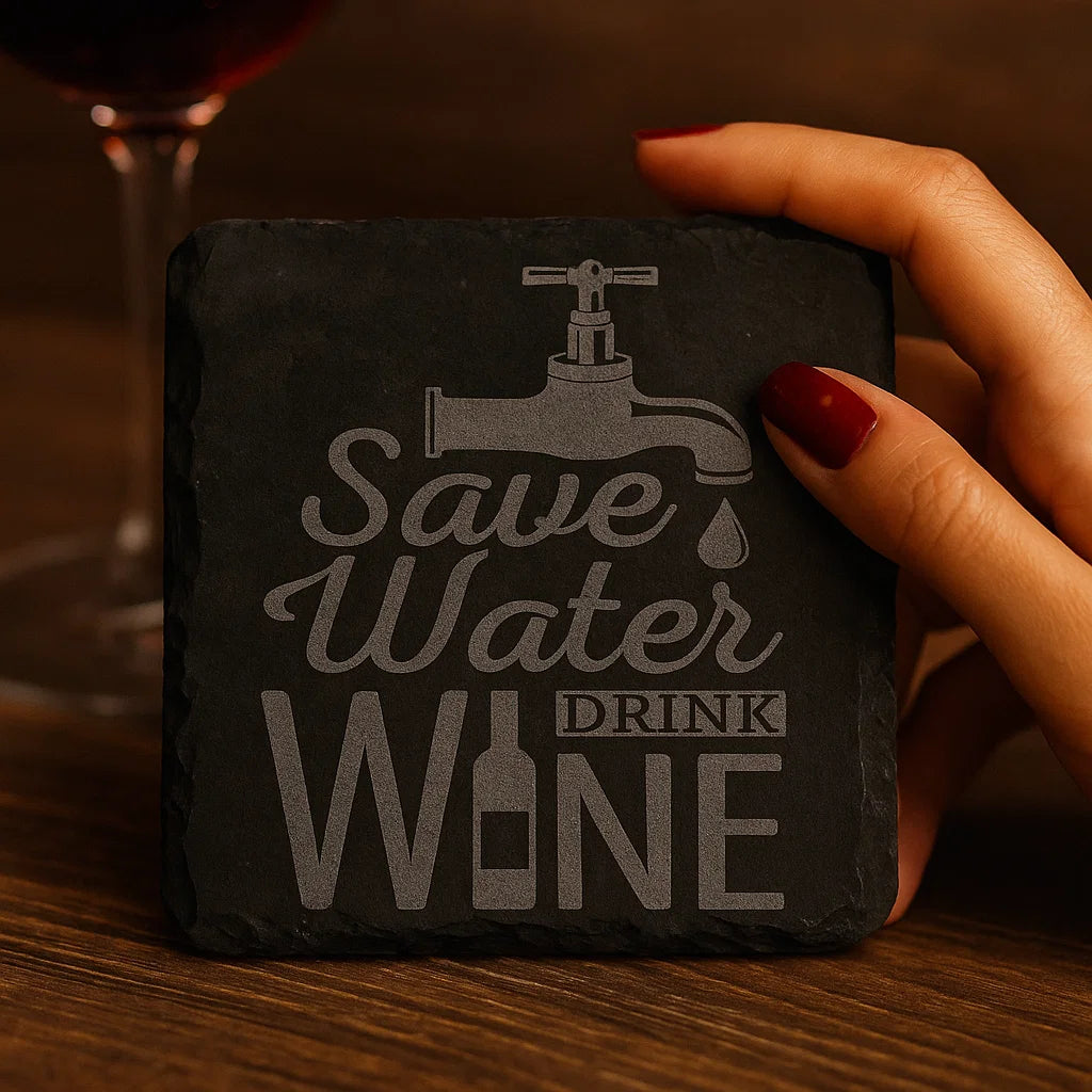 Engraved Stone Coasters for Hot Drinks & Alcohol