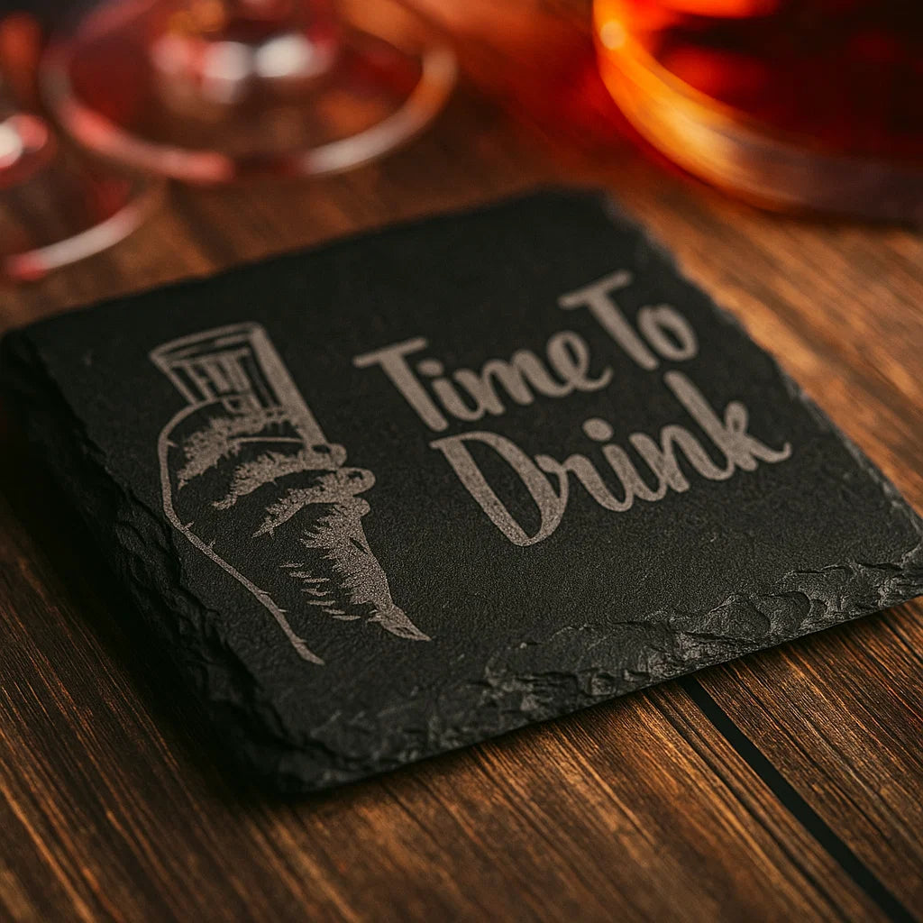 Engraved Stone Coasters for Hot Drinks & Alcohol