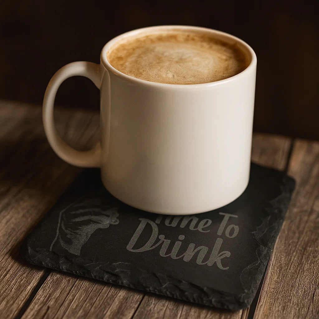 Engraved Stone Coasters for Hot Drinks & Alcohol