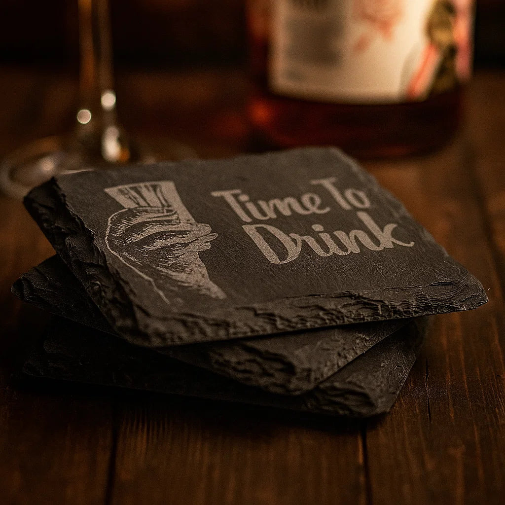 Engraved Stone Coasters for Hot Drinks & Alcohol