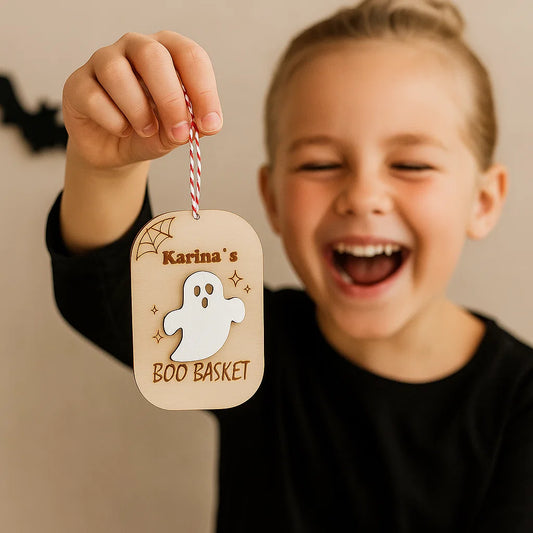 Make Halloween Extra Special with Personalized Boo Basket Tags!