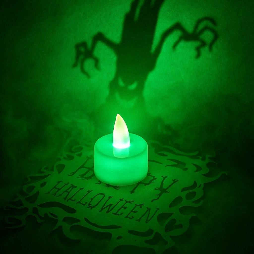 Halloween Wooden Candle Holder – Spooky Ghost Tree Centerpiece Decor