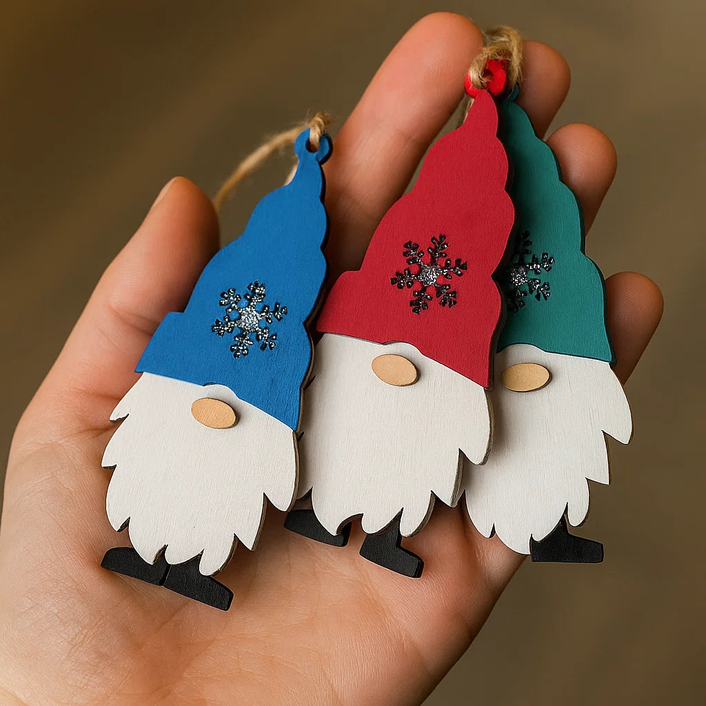 Wooden Christmas Gnome Ornament – Festive Holiday Decoration