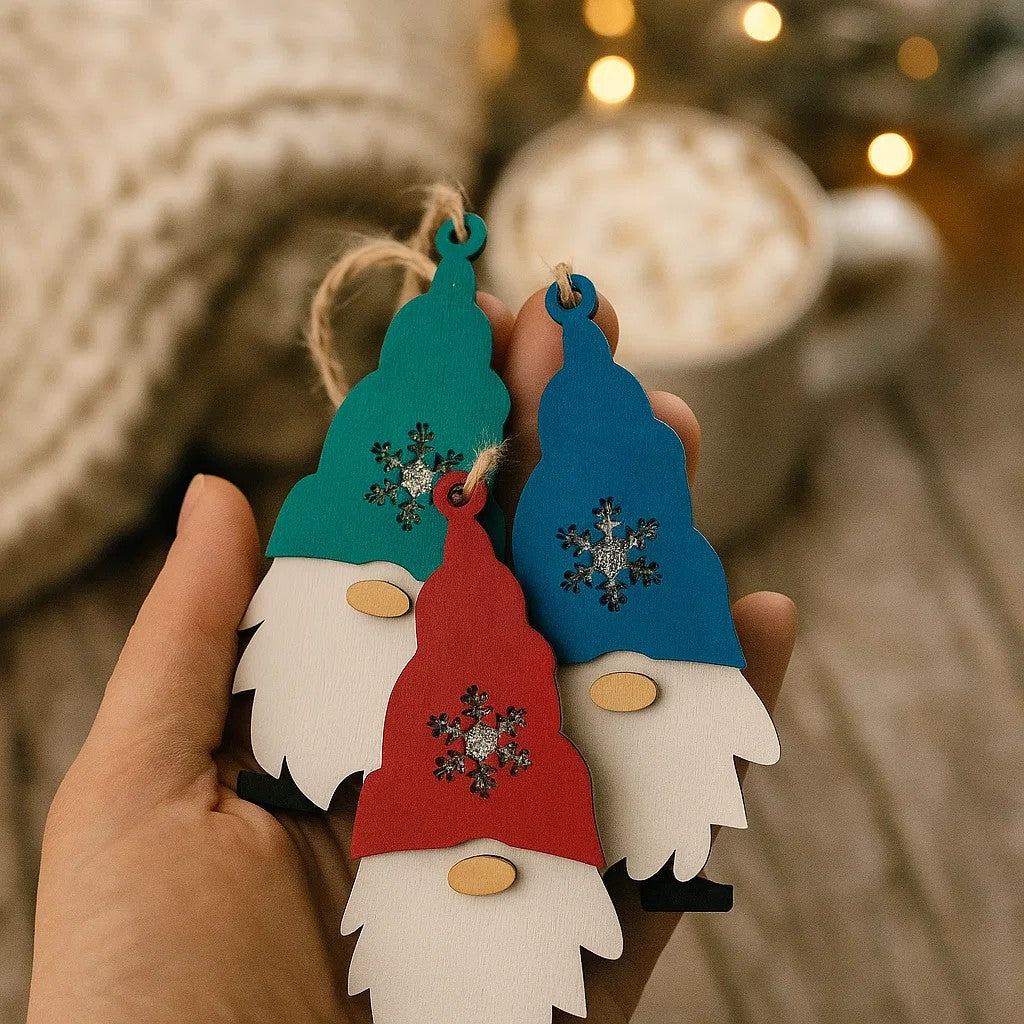Wooden Christmas Gnome Ornament – Festive Holiday Decoration