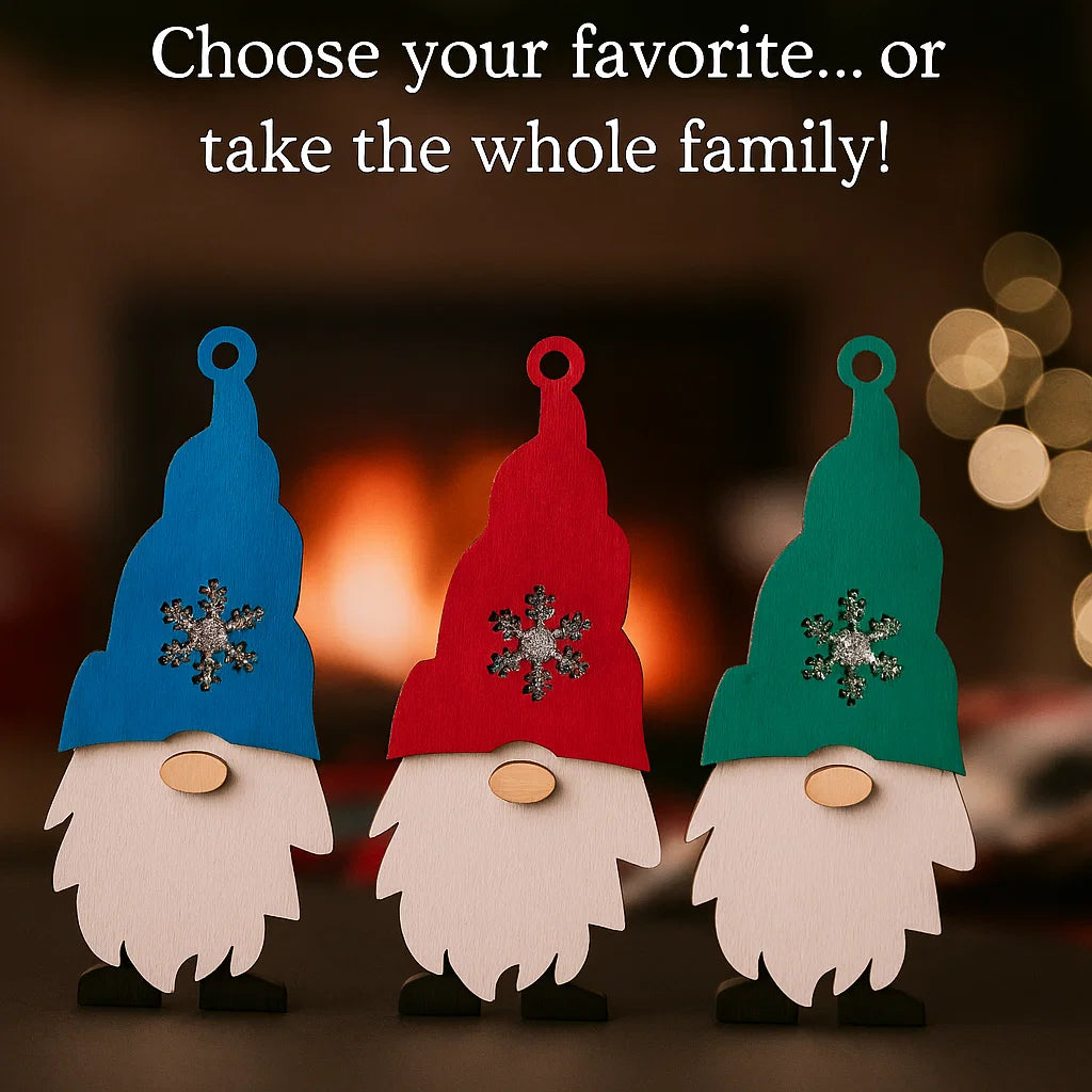 Wooden Christmas Gnome Ornament – Festive Holiday Decoration