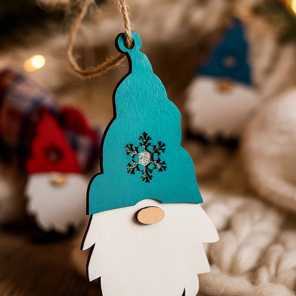 Wooden Christmas Gnome Ornament – Festive Holiday Decoration