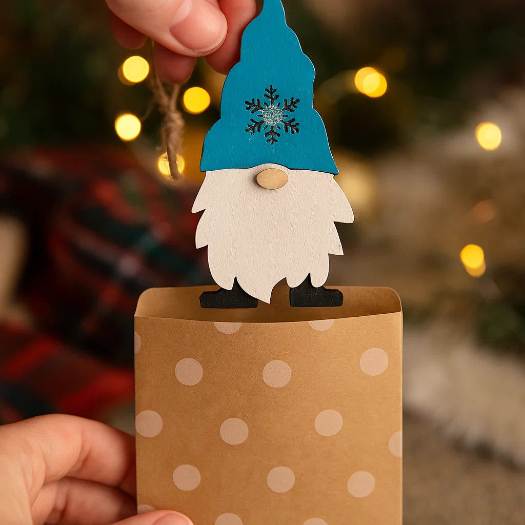 Wooden Christmas Gnome Ornament – Festive Holiday Decoration