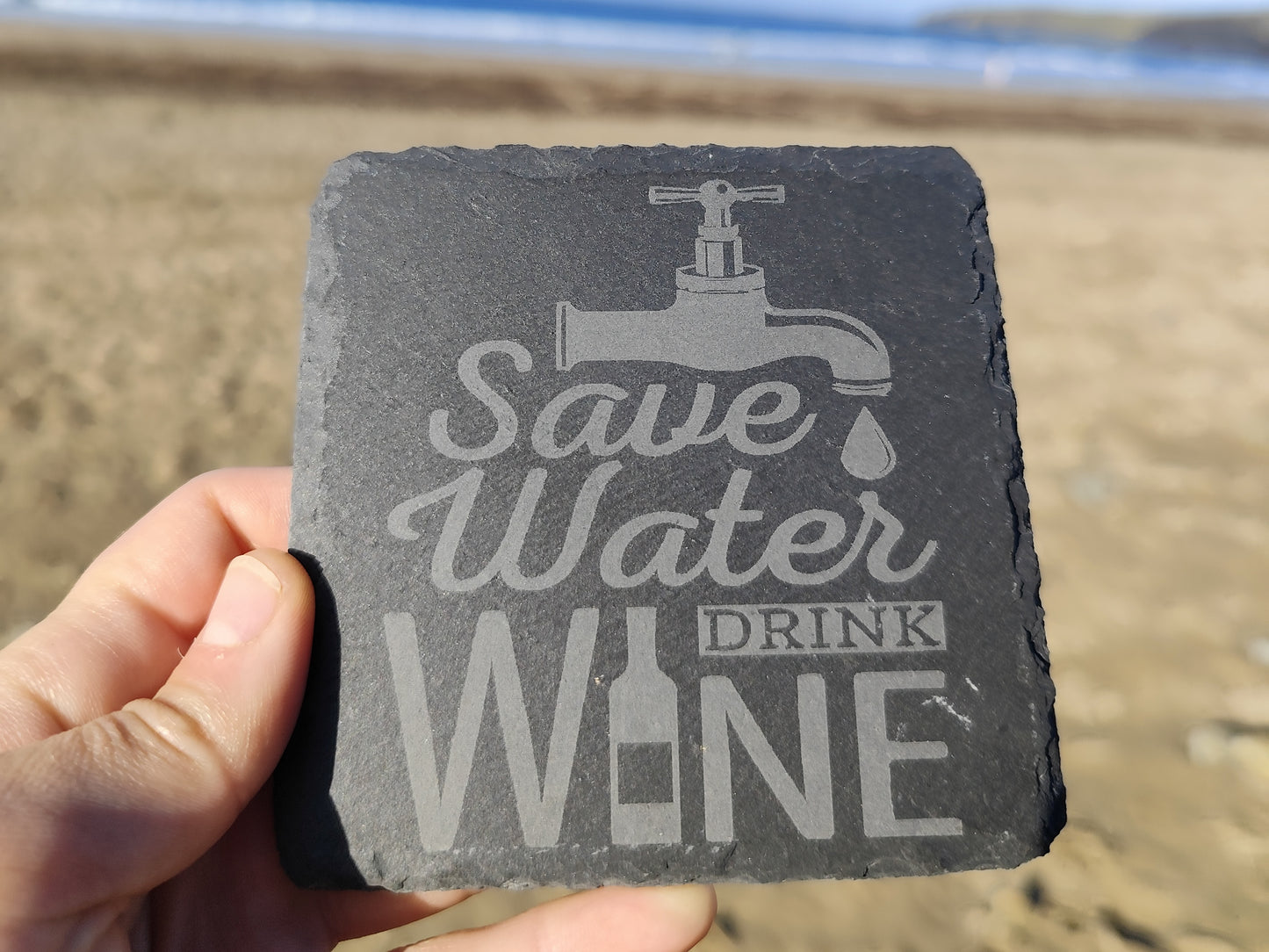 Engraved Stone Coasters for Hot Drinks & Alcohol