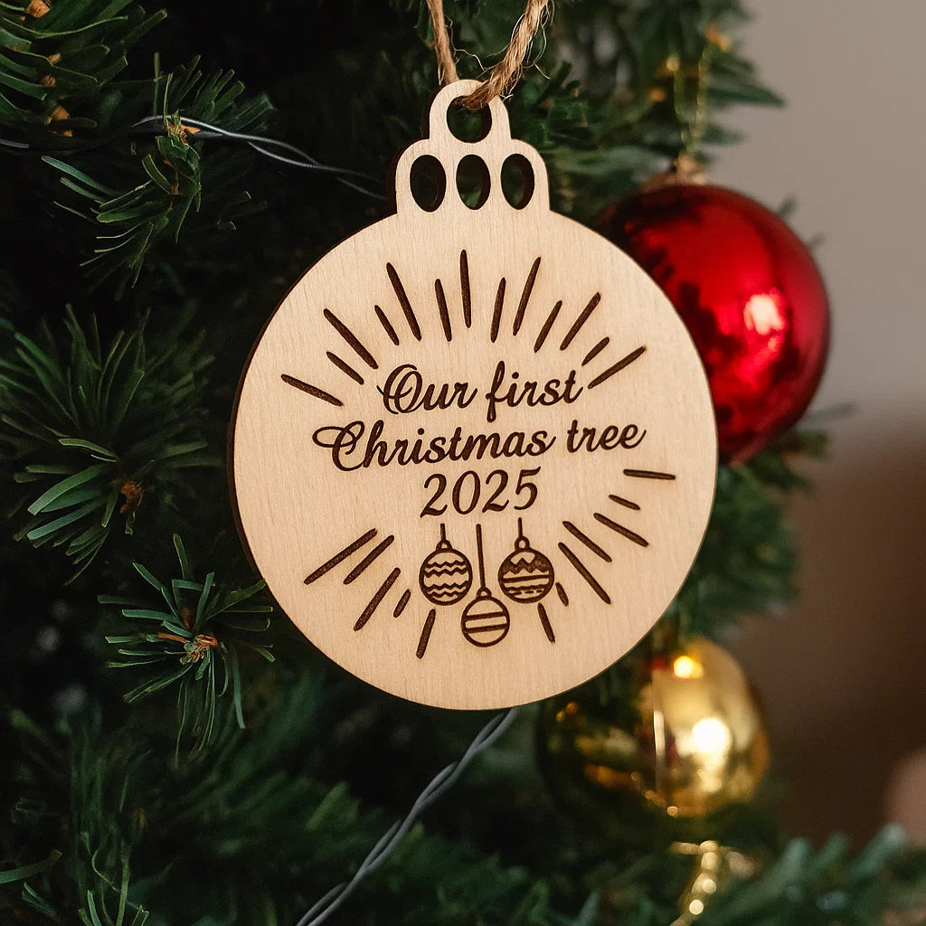 Wooden Christmas Bauble – Our First Christmas Tree 2025